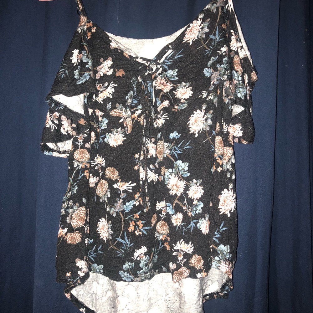 Floral high top blouse